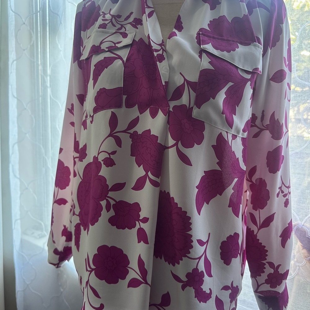 Ann Taylor Floral Pink Women's Top SP